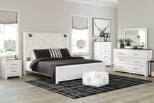 Ashley Bedroom 6 Piece King Panel Bed With Sconces Set B1190-31-36-44-58-56-99