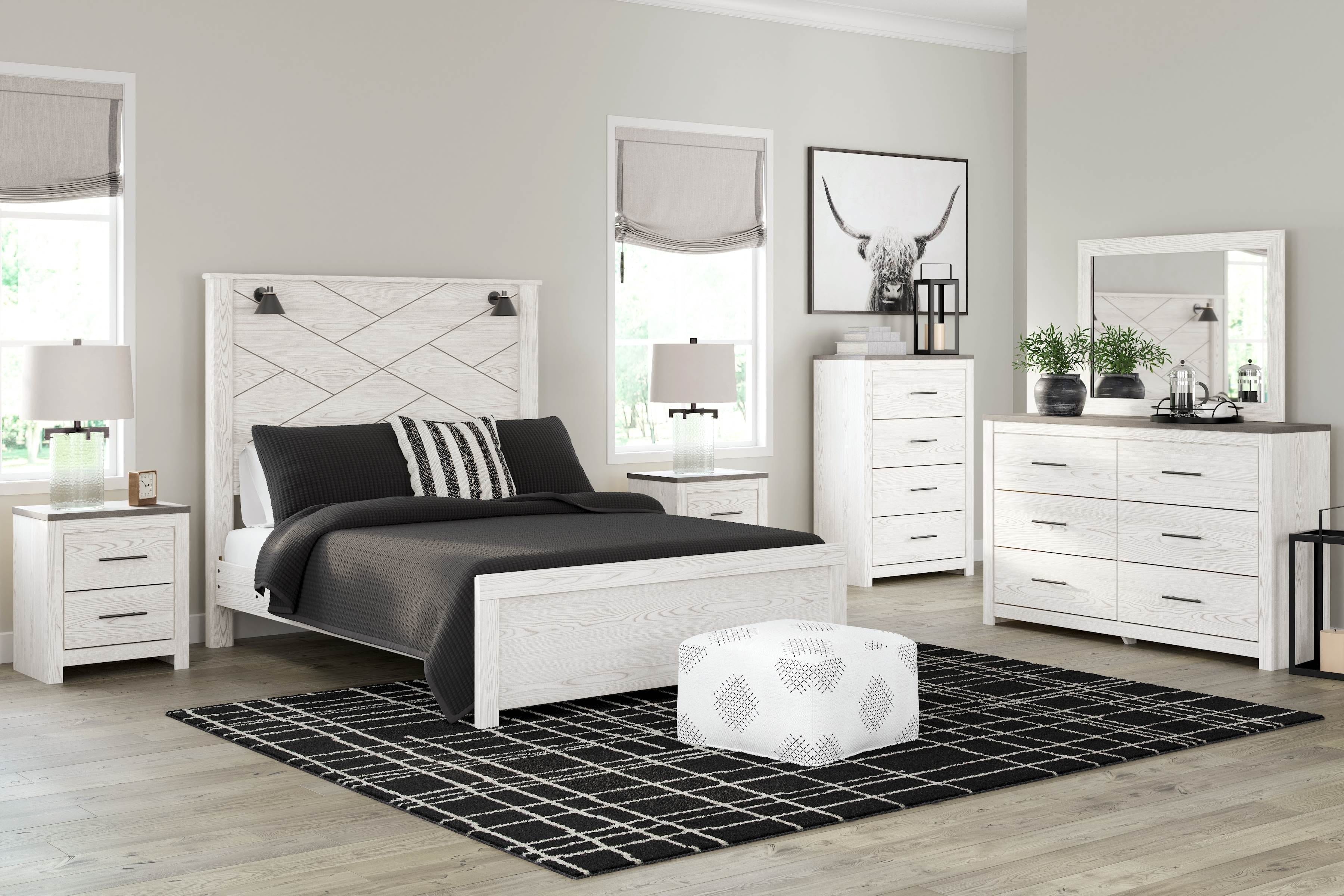 Ashley Bedroom 7 Piece Queen Panel Bed With Sconces Set B1190-31-36-57-54-98-92-2