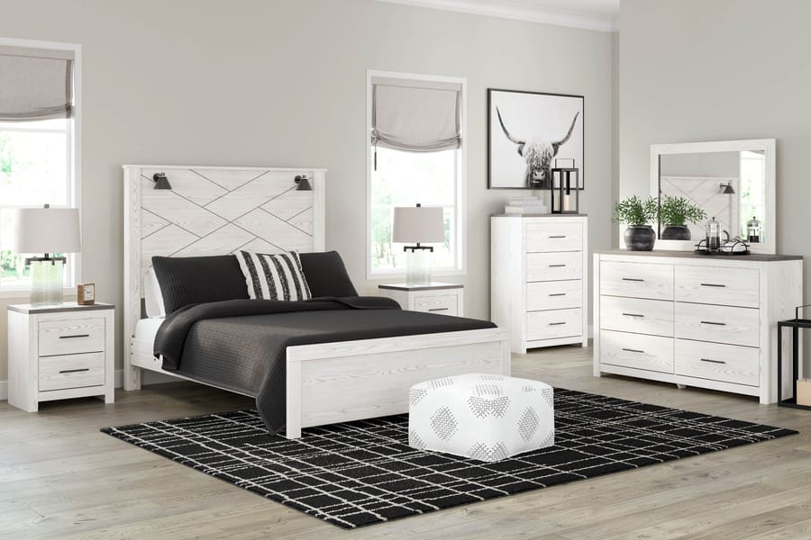 Ashley Bedroom 5 Piece Queen Panel Bed With Sconces Sets B1190-31-36-57-54-98