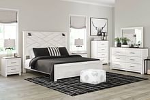 Ashley Bedroom 5 Piece King Panel Bed With Sconces Set B1190-31-36-58-56-99