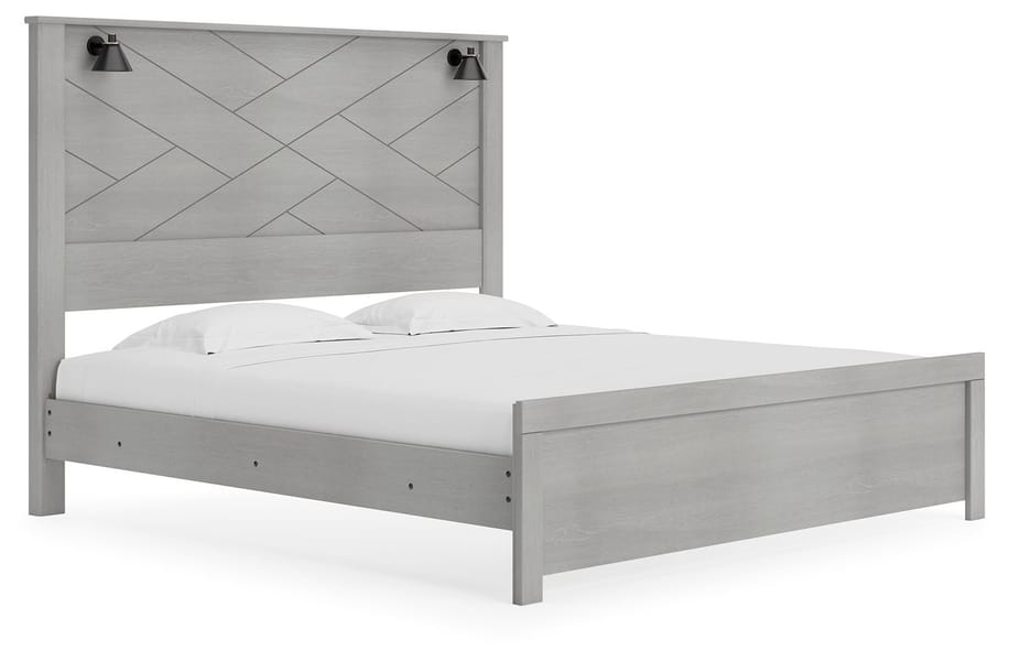 Ashley Bedroom King Panel Bed With Sconce Lights B1192-58-56-99