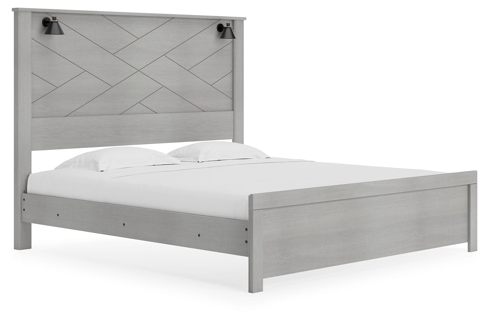 Ashley Bedroom King Panel Bed With Sconce Lights B1192-58-56-99