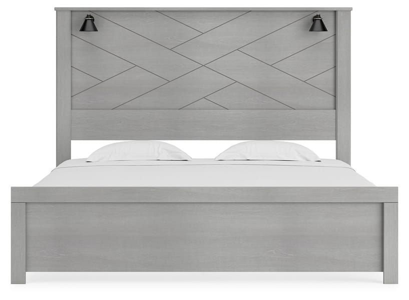 Ashley Bedroom King Panel Bed With Sconce Lights B1192-58-56-99