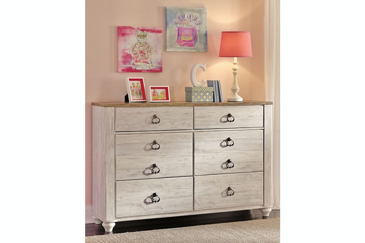 Bedroom Double Dressers Ashley Bedroom Willowton Dresser 54'' Wide B267 ...