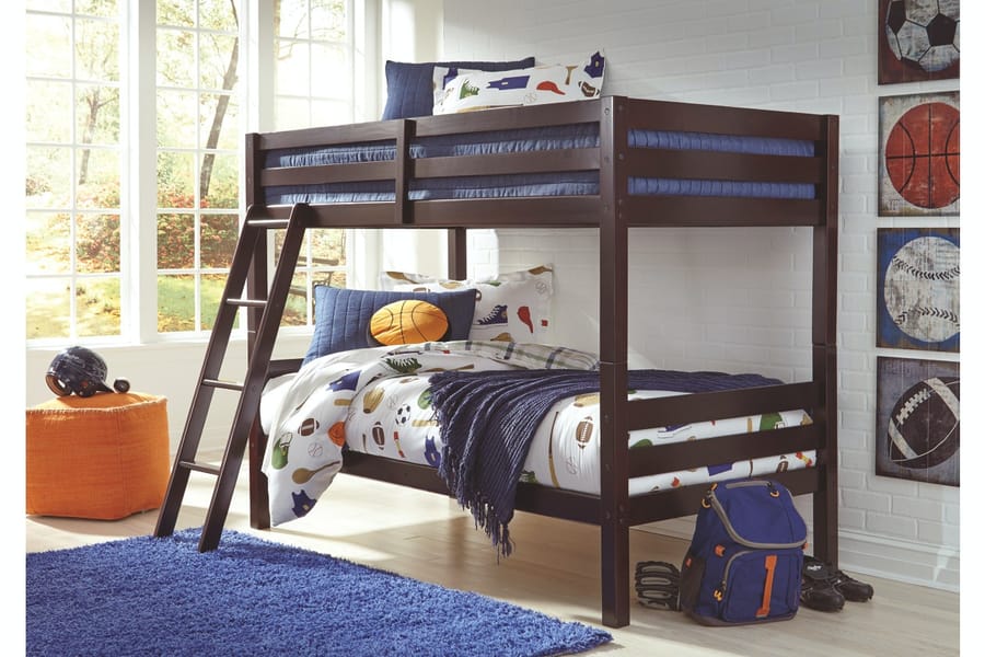 Ashley Youth Halanton Twin over Twin Bunk Bed with Ladder B328-59