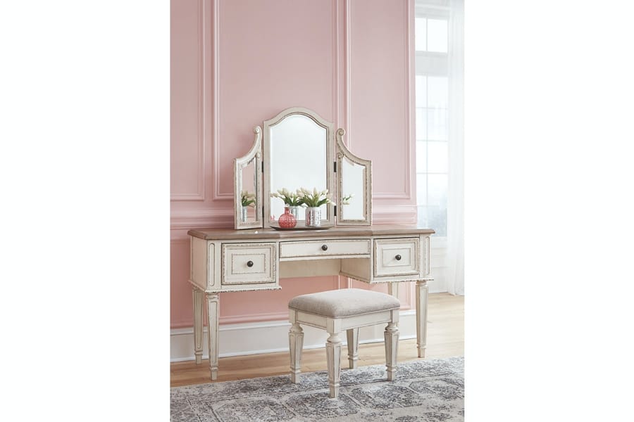 Ashley Youth Realyn Vanity and Mirror with Stool B743-22
