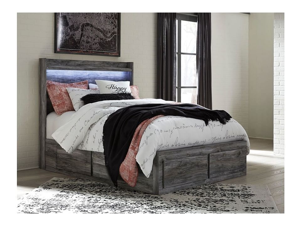 Baystorm 5 Piece Full Storage Bed - Gray Baystorm 5 Piece Full Storage Bed - Gray