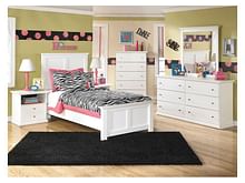 Ashley Bedroom Dresser and Mirror and Chest and Twin Panel Bed and 2 Nightstands Set B139-31-36-46-53-52-83-91-2
