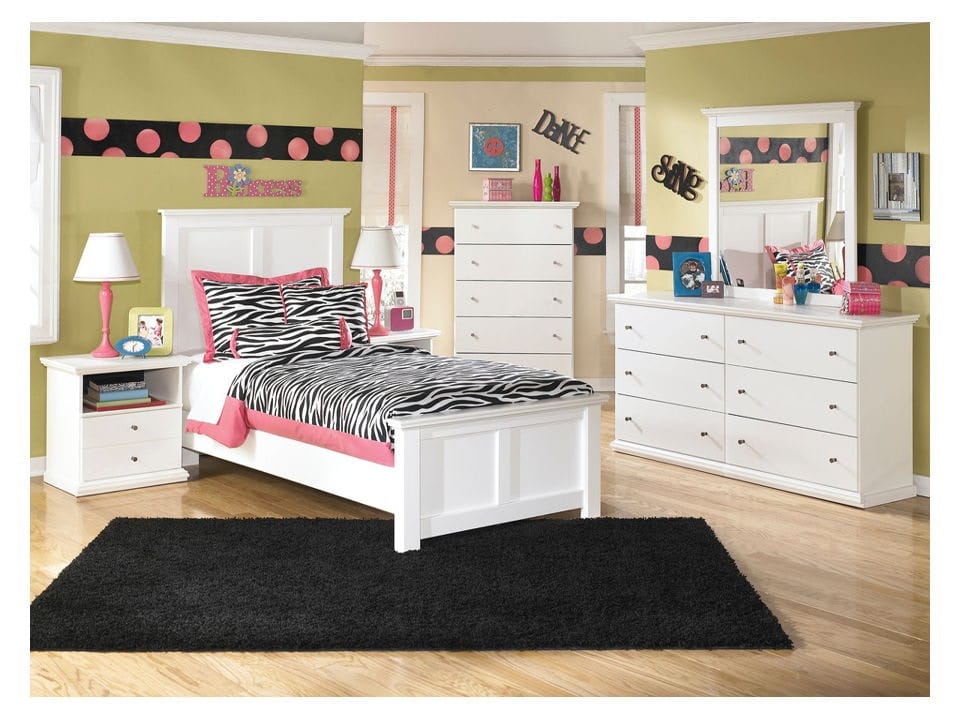 Ashley Bedroom Dresser and Mirror and Chest and Twin Panel Bed Set B139-31-36-46-53-52-83