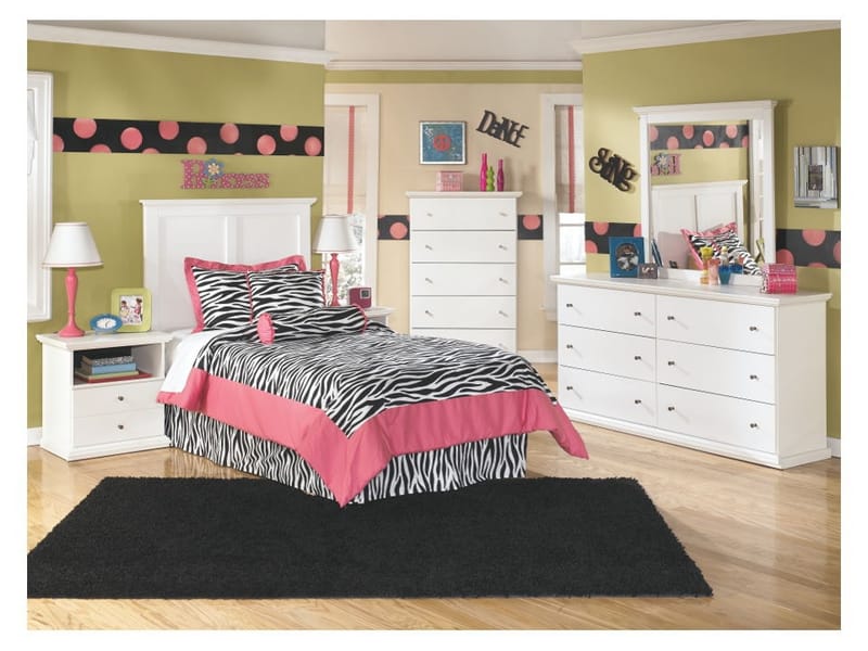 Ashley Bedroom Dresser and Mirror and Chest and Twin Panel Headboard and 2 Nightstands Set B139-31-36-46-53-91-2