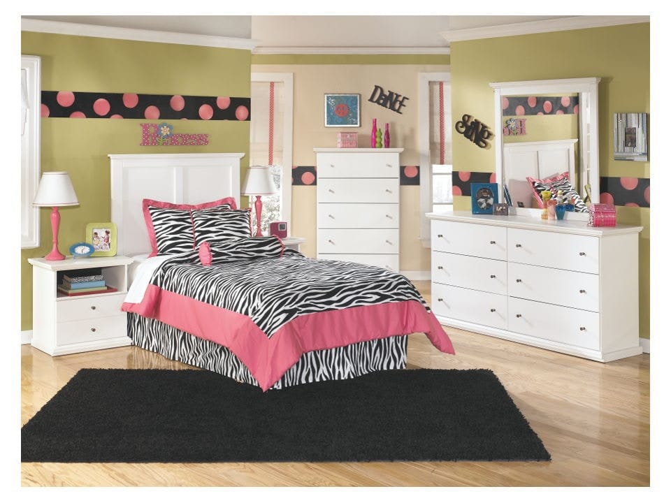 Ashley Bedroom Dresser and Mirror and Chest and Twin Panel Headboard and 2 Nightstands Set B139-31-36-46-53-91-2
