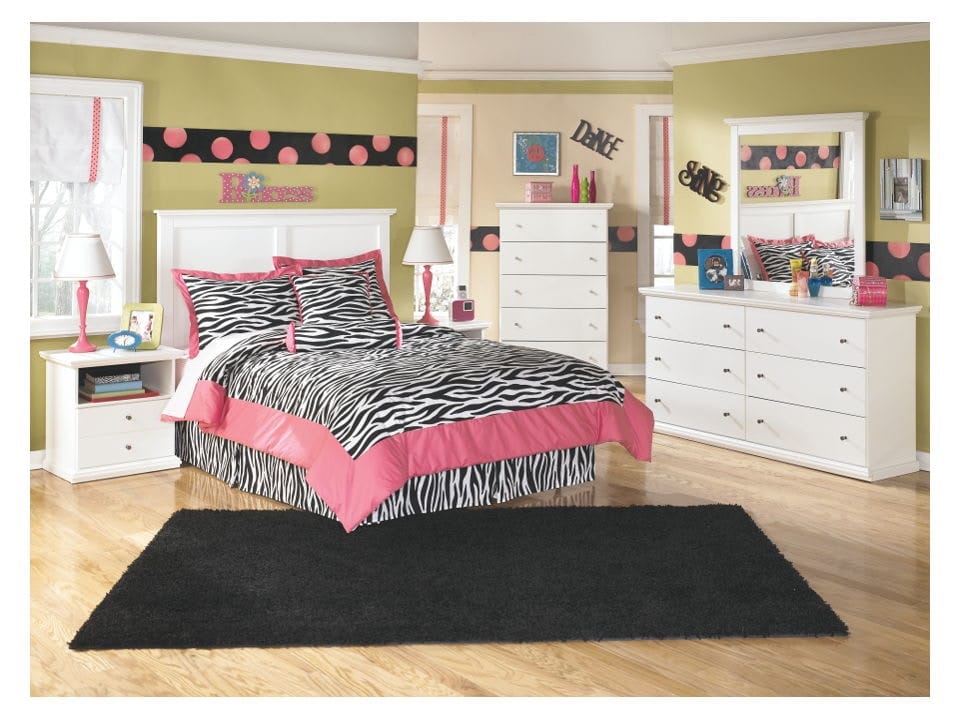 Ashley Bedroom Dresser and Mirror and Chest and Full Panel Headboard and 2 Nightstands Set B139-31-36-46-87-91-2