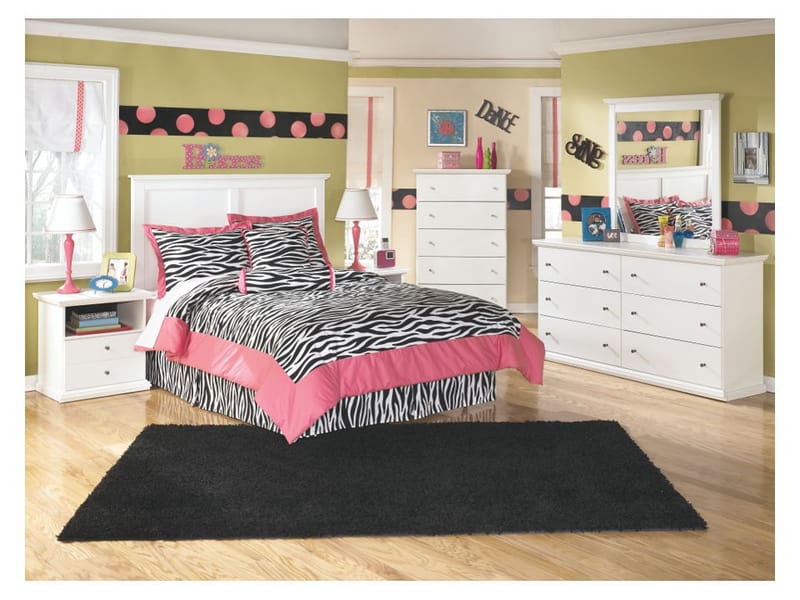 Ashley Bedroom Dresser and Mirror and Chest and Full Panel Headboard Set B139-31-36-46-87