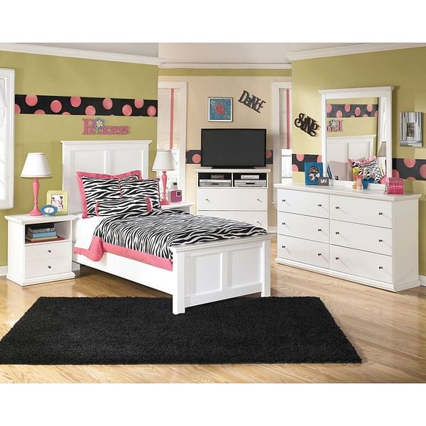 Ashley Bedroom Dresser and Mirror and Twin Panel Bed and 2 Nightstands Set B139-31-36-53-52-83-91-2