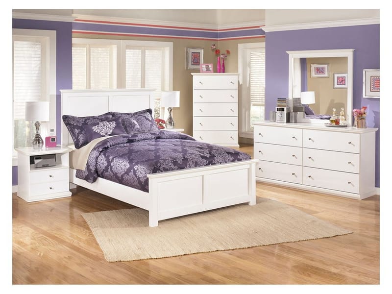 Ashley Bedroom Dresser and Mirror and Full Panel Bed and 2 Nightstands Set B139-31-36-87-84-86-91-2