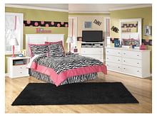 Ashley Bedroom Dresser and Mirror and Full Panel Headboard and 2 Nightstands Set B139-31-36-87-91-2