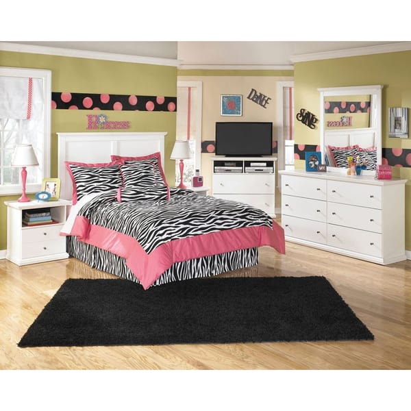 Ashley Bedroom Dresser and Mirror and Full Panel Headboard and 2 Nightstands Set B139-31-36-87-91-2