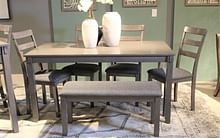 Ashley Dining Room Bridson Dining Table and Chairs with Bench (Set of 6) D383-325