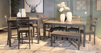 Ashley Bar and Game Room Bridson Counter Height Dining Table and Bar Stools (Set of 5) D383-223
