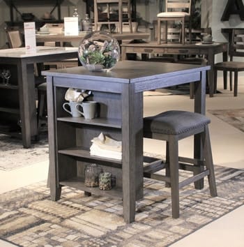 Ashley Bar and Game Room Caitbrook Counter Height Dining Table and Bar Stools (Set of 3) D388-113