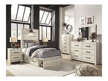 Ashley Bedroom 10 Piece Twin Panel Bed with 2 Storages Set B192-31-36-46-53-52-50-2-92-2-B100-11