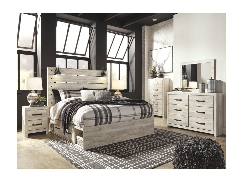 Ashley Bedroom 7 Piece King Panel Bed with Side Storage Set B192-31-36-46-58-56-160-B100-14