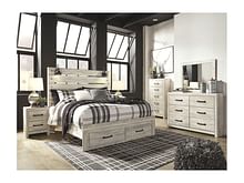Ashley Bedroom 6 Piece King Panel Bed with Storage Set B192-31-36-46-58-56S-97