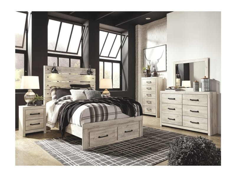 Ashley Bedroom 5 Piece Queen Panel Bed with Storage Set B192-31-36-57-54S-96