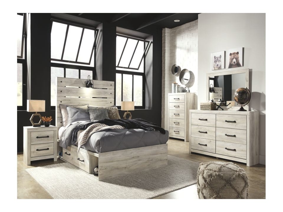 Ashley Bedroom 8 Piece Full Panel Bed with Side Storage Set B192-31-36-87-84-150-92-2-B100-12