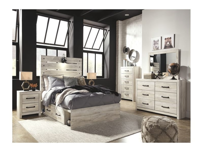 Ashley Bedroom 7 Piece Full Panel Bed with 2 Storages Set B192-31-36-87-84-50-2-B100-12