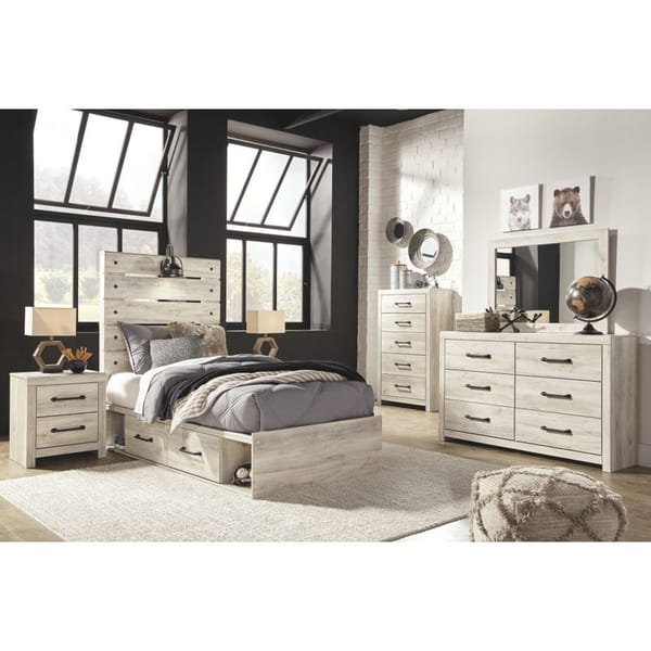 Ashley Bedroom Twin Panel Bed with Side Storage B192-53-52-150-B100-11