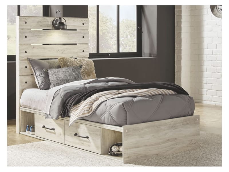 Ashley Bedroom Twin Panel Bed with Side Storage B192-53-52-150-B100-11