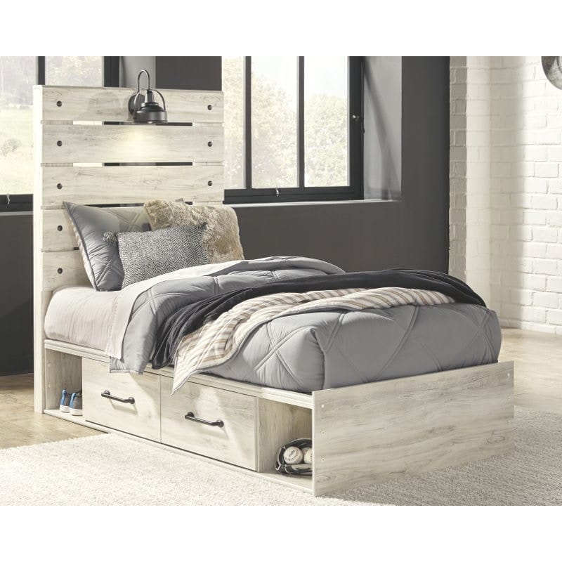 Ashley Bedroom Twin Panel Bed with 2 Storages B192...