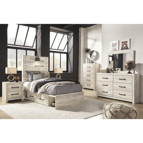 Ashley Bedroom Twin Panel Bed with 2 Storages B192-53-52-50-2-B100-11