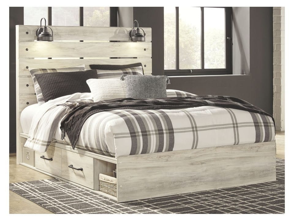 Ashley Bedroom Queen Panel Bed with Side Storage B...