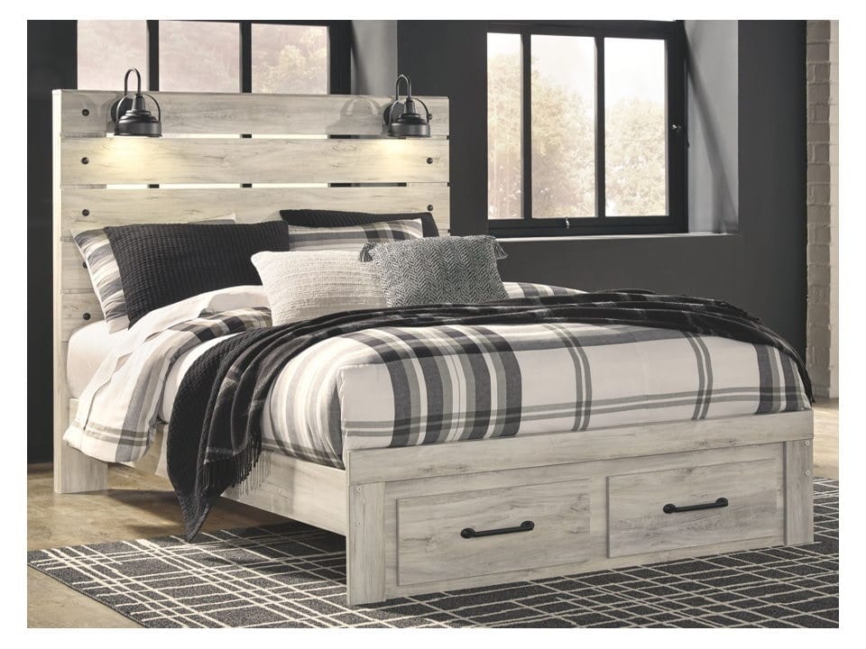 Ashley Bedroom Queen Panel Bed with Storage B192-5...