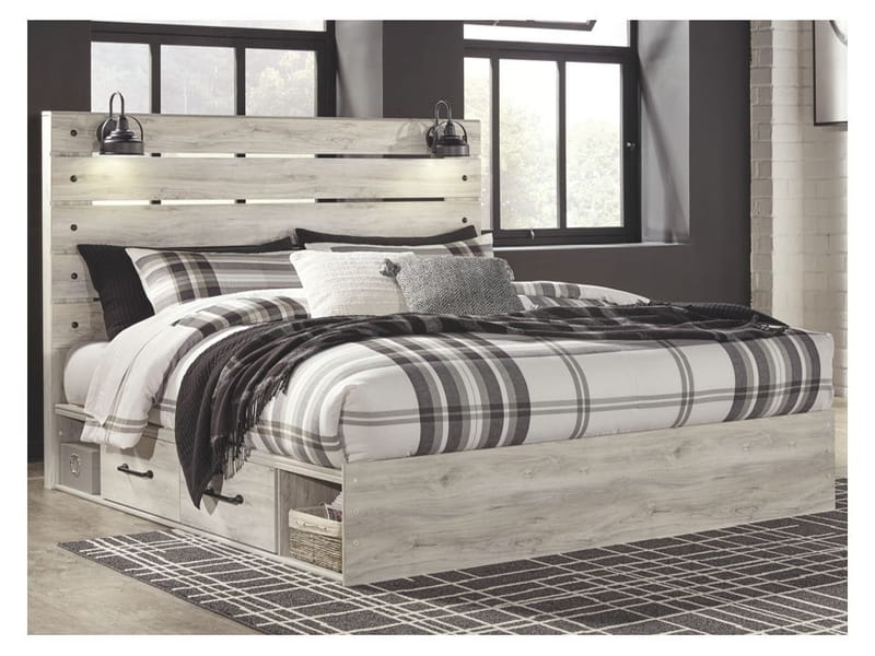 Ashley Bedroom King Panel Bed with Side Storage B192-58-56-160-B100-14