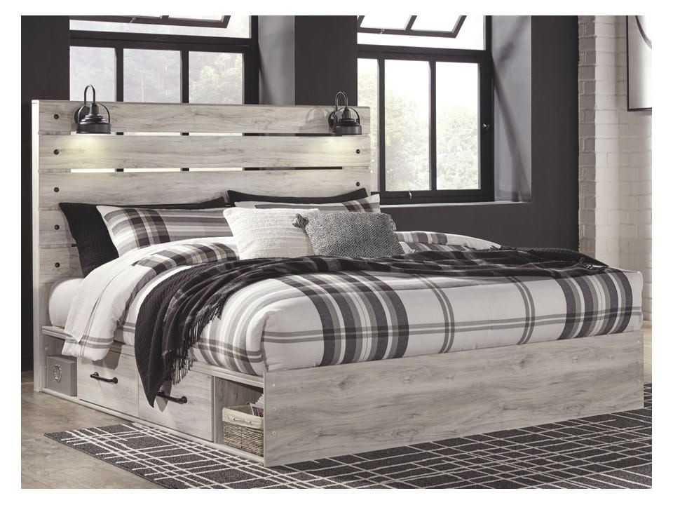 Ashley Bedroom King Panel Bed with 2 Storages B192...