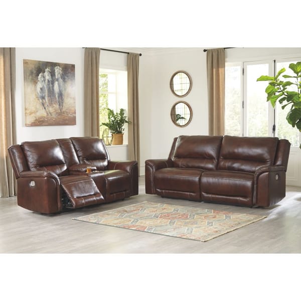 Ashley Living Room Power Reclining Loveseat Console Adjustable Headrest U8300418