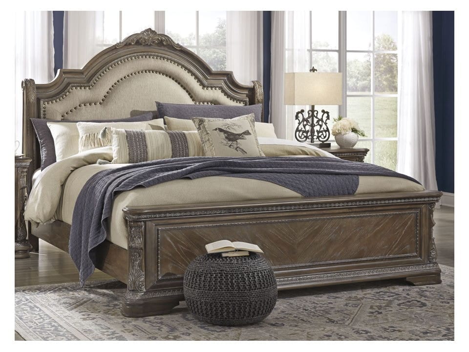 Ashley Bedroom King Upholstered Sleigh Bed B803-58...