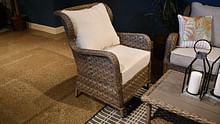 Ashley Outdoor/Patio Clear Ridge Glider Loveseat with Cushion P361-835
