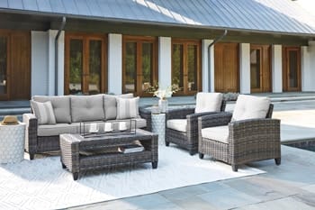 Ashley Outdoor/Patio Cloverbrooke 4-Piece Outdoor Conversation Set P334-081