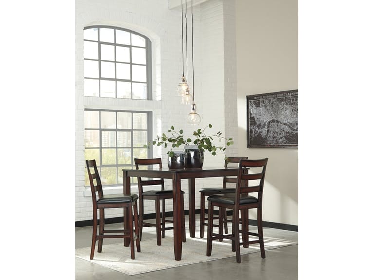 Ashley Dining Room Coviar Counter Height Dining Table and Bar Stools (Set  of 5) D385-223