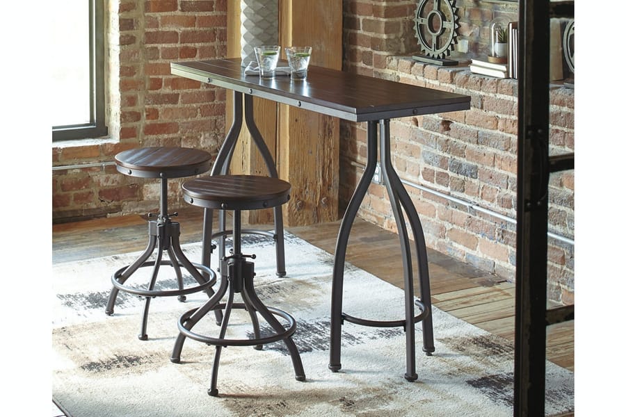 Ashley Dining Room Odium Counter Height Dining Table and Bar Stools (Set of 3) D284-113