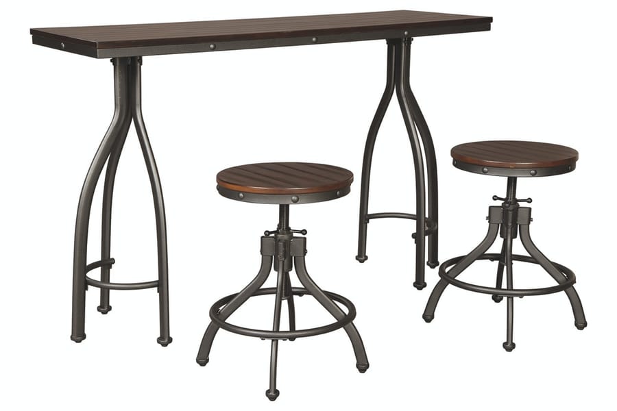 Ashley Dining Room Odium Counter Height Dining Table and Bar Stools (Set of 3) D284-113