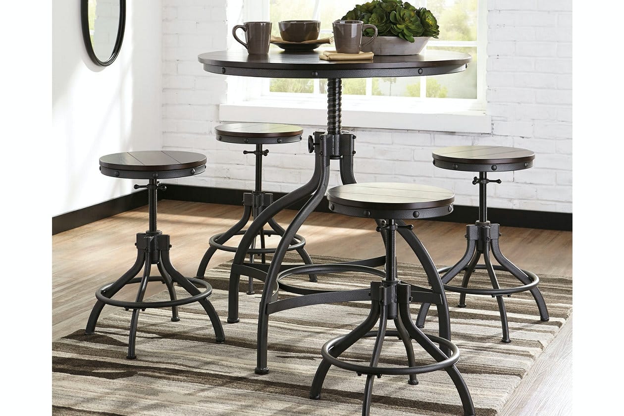Ashley Dining Room Odium Counter Height Dining Table and Bar Stools (Set of 5) D284-223