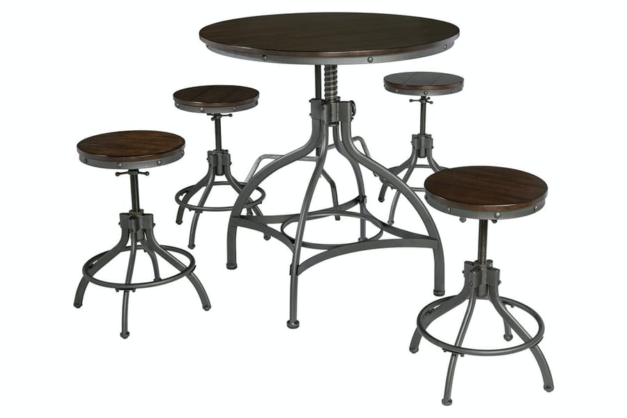 Ashley Dining Room Odium Counter Height Dining Table and Bar Stools (Set of 5) D284-223