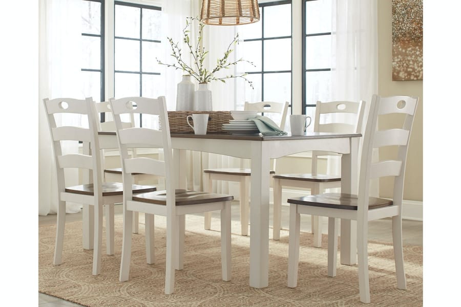 Ashley Dining Room Woodanville Dining Table and Chairs (Set of 7) D335-425