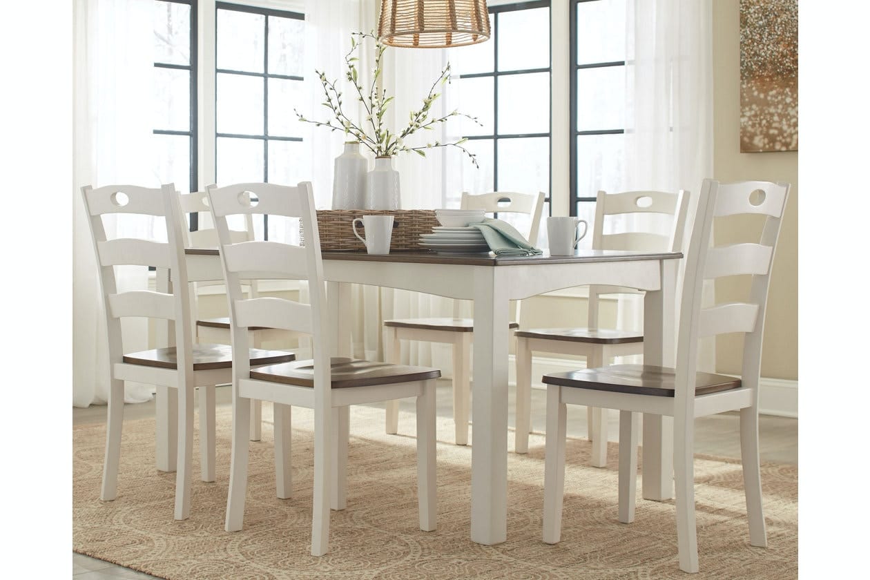 Ashley Dining Room Woodanville Dining Table and Chairs (Set of 7) D335-425