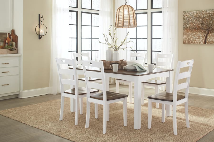 Ashley Dining Room Woodanville Dining Table and Chairs (Set of 7) D335-425